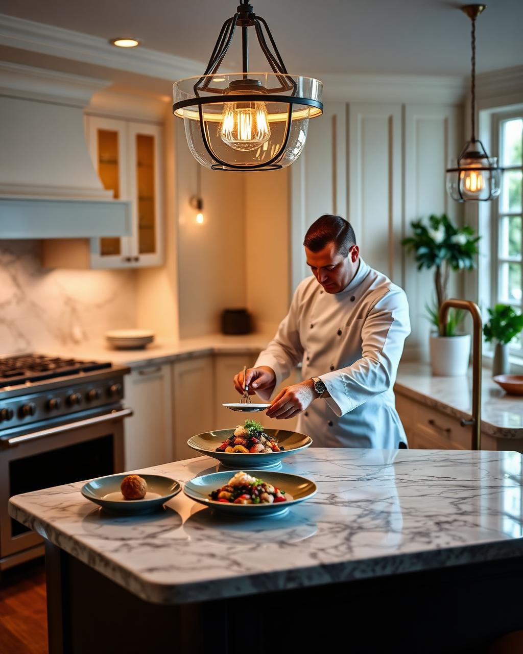 Private chef at work in a Hamptons kitchen